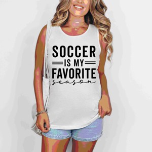 Simply Sage Market Soccer Is My Favorite Season Garment Dyed Tank - 1 of 3
