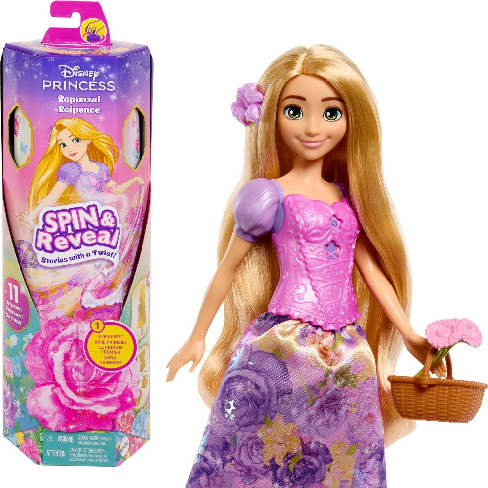 Disney Princess Spin &#38; Reveal Rapunzel Fashion Doll &#38; Accessories with 11 Surprises