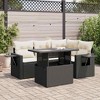 vidaXL Garden Sofa Set Black Poly Rattan Large Adjustable Armrests - 2 of 4
