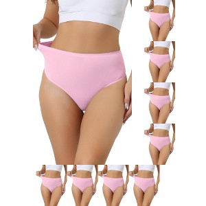 INSPIRE CHIC Women's High Waist Tummy Control Stretch Breathable Comfortable Thongs 9 Packs - 1 of 4