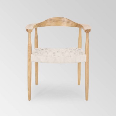 Palmyra Mid Century Modern Chair White - Christopher Knight Home: Wool & Cotton Blend, No Assembly Required