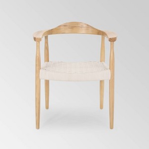 Palmyra Mid Century Modern Chair White - Christopher Knight Home: Wool & Cotton Blend, No Assembly Required - 1 of 4