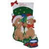 Design Works Felt Stocking Applique Kit 18" Long-Teddy Bear Fun - 2 of 2