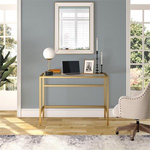 42" Brass Metal Writing Desk - Henn&Hart - 1 of 4