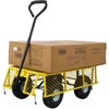 Steel Garden Cart, Steel Mesh Removable Sides, 3 cu ft, 550 lb Capacity, Yellow - 2 of 4