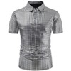 Lars Amadeus Men's Short Sleeves Hipster Shiny Disco Golf Metallic Polo Shirts - 2 of 4