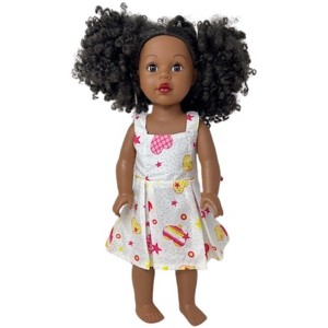 Doll Clothes Superstore Red & Yellow Heart Print Glitter Sundress  Fits 18-Inch Girl Dolls - 1 of 4