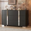 APRILSOUL47.20"Elegant Modern Dresser with Metal Handle, Mirrored Storage Cabinet with 6 Drawers - 2 of 4