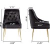 DYHOME Modern Dining Chairs Set of 4, Mid Century Dining Chairs with 5.12” Cushions, Velvet Upholstered Dining Chairs with Back Pull Rod - 3 of 4