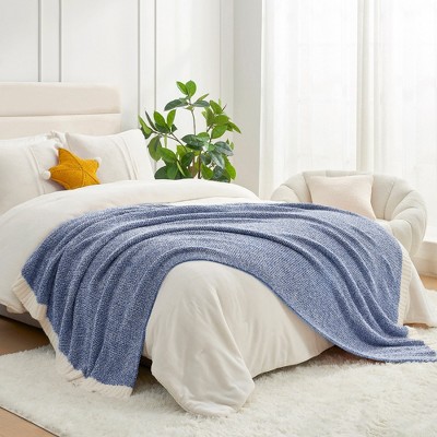 Snuggle Sac Reversible Throw Blanket Knitted Blanket Soft Bedding Blankets