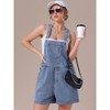 INSPIRE CHIC Women's Denim Overall Casual Outfits Adjustable Strap Bib Romper Jean Shorts 2 Packs - 3 of 4