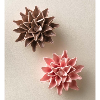 VivaTerra Ceramic Wall Flowers, 4"