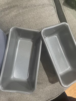 2pk Nonstick Mini Loaf Pan Gray - Figmint™