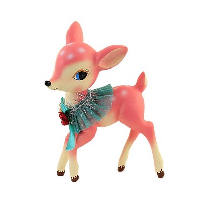 Christmas 9.0" Retro Pink Reindeer Vintage Inspired Doe 1950 Mcm  -  Decorative Figurines
