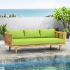 67.5" Length 3 Seater Green Sofa With Arm For Outdoor Patio - 2 of 4