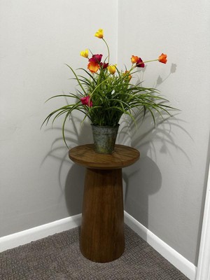 Wooden Round Pedestal Accent Drink Table - Hearth & Hand™ With Magnolia ...
