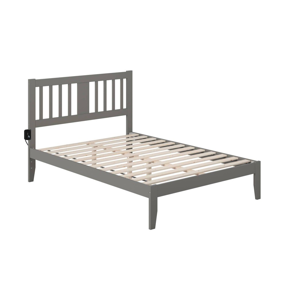 Photos - Bed AFI Full Tahoe  USB Turbo Charger Gray: Mid-Century Modern Design, Satin Finish, Hardwood Frame, No Box Spring Needed 