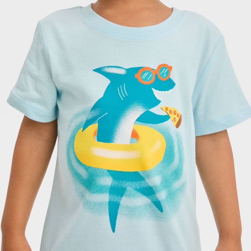 Toddler Boys&#39; Shark Pizza Short Sleeve Graphic T-Shirt - Cat &#38; Jack&#8482; Blue, 3 of 5