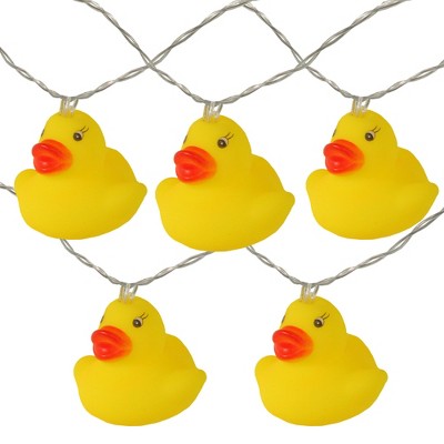 Kurt S. Adler 10 Yellow Duck Novelty Christmas Light Set - 6 ft Clear Wire