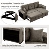 Reversible L-Shape Sleeper Sectional Sofa with Storage Chaise, Side Shelf & 2 Stools - Pull-Out Sofa Bed for Living Room - 3 of 4