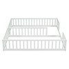 YOOCOZZ Double Twin Size Wood Floor Bed with Guardrails - 3 of 4