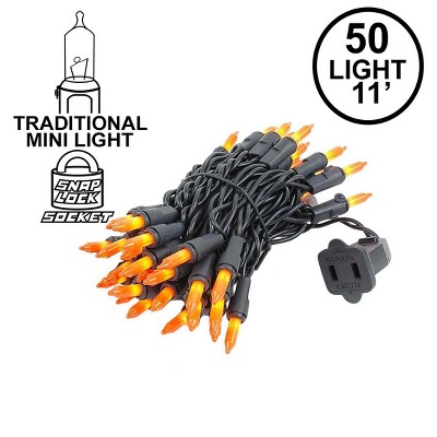 50-Light Frosted Orange Incandescent Mini String Lights for Indoor/Outdoor Use