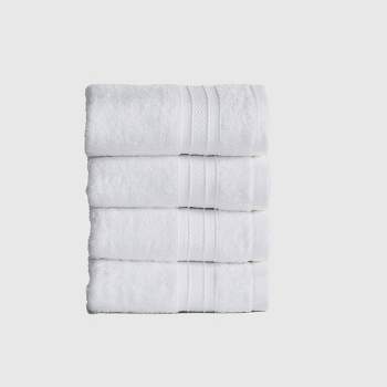 4pc Feather Touch Cotton Hand Towel Set White - Trident Group