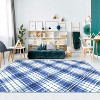Washable Rug, Soft Low Pile Plaid Area Carpet, Non Slip Accent Throw Rug for Living Room Bedroom Dining Room Playroom Farmhouse - 2 of 4