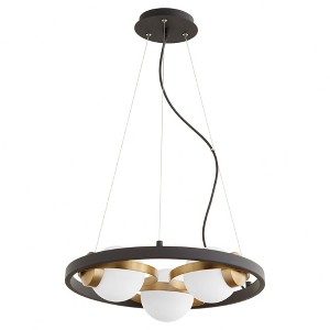 Quorum Lighting Nimbus 3 - Light Chandelier in  Textured Black/Aged Brass - 1 of 1