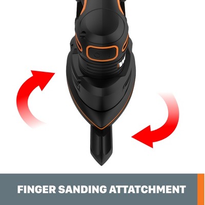 thumbnail image 2 of Worx WX822L.9 20V Cordless Detail Sander (Tool Only) - Compact Sander With Finger Attachment 2 of 10