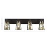 Toltec Lighting Apollo 4 - Light Vanity in  Dark Granite with 5" Square Fiesta Art Glass Shade - 2 of 2