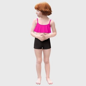 City Threads Girls UPF 50+ Flounce Bikini Top - USA-Made - 1 of 4