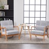 Gulches Antique Light Gray Mid Century Modern Accent Arm Chair Set of 1 Dining Chair - 4 of 4