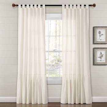 84"x40" Farmhouse Faux Linen Tab Top Window Curtain Panel - Lush Décor