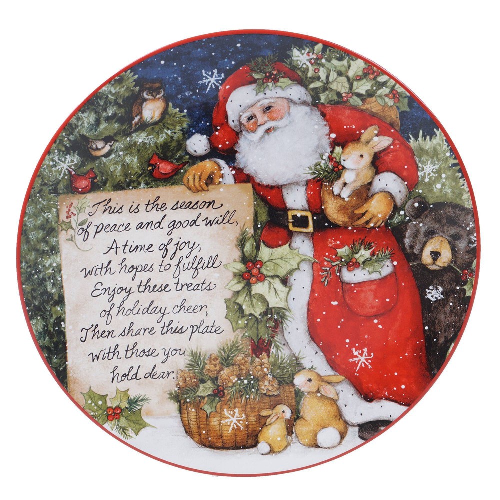 Photos - Serving Pieces Certified International 12.5" Earthenware Magic of Christmas Santa Pass Along Platter - Certified 