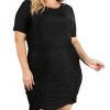Slickblue Women's Plus Size Lace Ruby/Black Fitted Mini Dress – Stretchy, Round Neck, Ruffle Trim, 1XL-3XL - 3 of 4