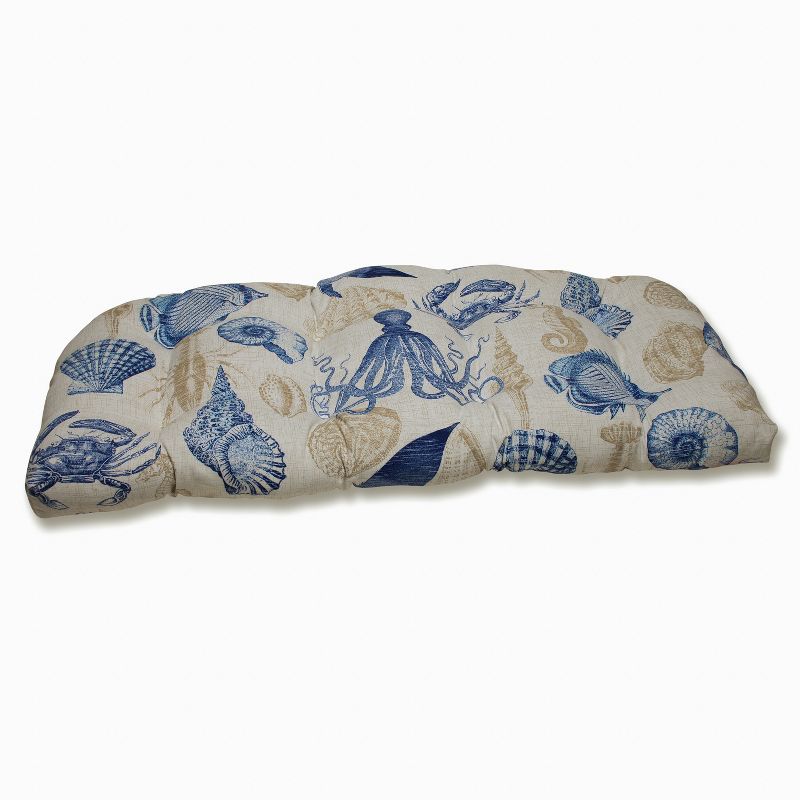 Outdoor Wicker Loveseat Cushion - Sealife - Pillow Perfect, 1 of 6