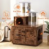 Hooseng Cat Litter Box Enclosure with Tree Tower and Condo, Hidden Washroom Wooden Cat Furniture with Sisal Scratching Post and Soft Plush Perch - 2 of 4
