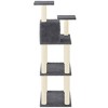 vidaXL Cat Tree Dark Grey Engineered Wood, Plush, Sisal 46.7 in - 4 of 4