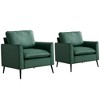 Cat Paw Leather 2PC Nordic Retro Light Luxury Single Sofa Chair with Overstuffed Headrest and Waist Pillows, Easy Assembly for Living Room - 2 of 4