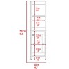 TiramisuBest Bathroom Storage Cabinet with 2 Doors & 3 Open Shelves, Compact Linen Tower Organizer, White Faux Wood, 63" Tall - 4 of 4