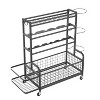 TOBILI 4-Tier Metal Storage Organizer with Rolling Wheels for Basketball Sports Equipment Organizer for Yoga Mat Large Ball Storage Rack - 4 of 4