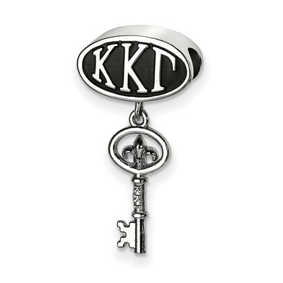Black Bow Jewelry Sterling Silver Kappa Kappa Gamma Greek Life Bracelet Bead Charm