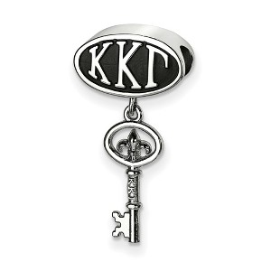Black Bow Jewelry Sterling Silver Kappa Kappa Gamma Greek Life Bracelet Bead Charm - 1 of 3