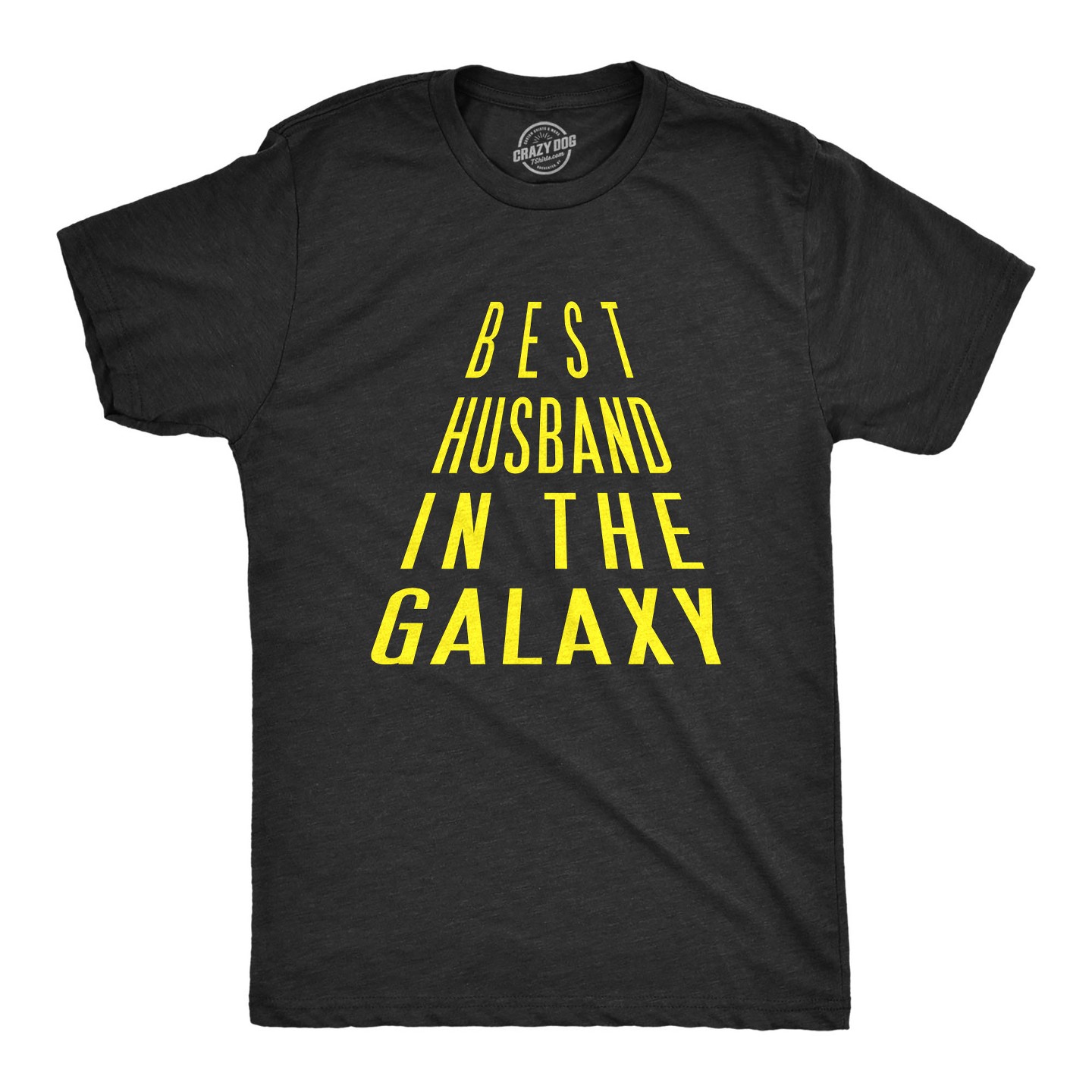 Мужская футболка Crazy Dog T-Shirts, Inc. Best Husband In The Galaxy Funny Nerdy Love Valentines Day T shirt - Crazy Dog T Shirt for Valentines Gift Black, цвет: Чёрный — фото 1