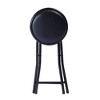 FurnitureR Folding Stools Set of 2, 18-Inch Backless Stool Chairs Collapsible Padded Round Portable for Indoor/Outdoor, Metal Frame, PVC Cushion - 2 of 4