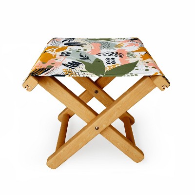 Marta Barragan Camarasa Abstract Strokes Still Life Folding Stool - Deny Designs