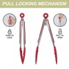 Stainless Steel Kitchen Tongs Silicone Tipped BBQ Cooking Tongs - 2 of 4