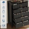 Fluted 5 Drawer Dresser for Bedroom, 42.9 Inch Tall Modern Nightstand Wooden Chest of Drawers with Gold Handles - 4 of 4