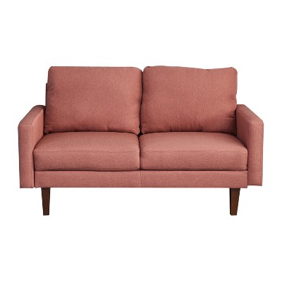 Linen Sofa Modern Couch Comfy Loveseat with Wooden Legs for Living Room, Bedroom, Office